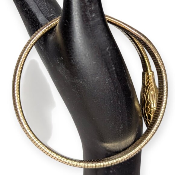 Vintage MCM Forstner 12k Gold Fill Egyptian Revival Coiled Serpent Bracelet - Picture 3 of 13